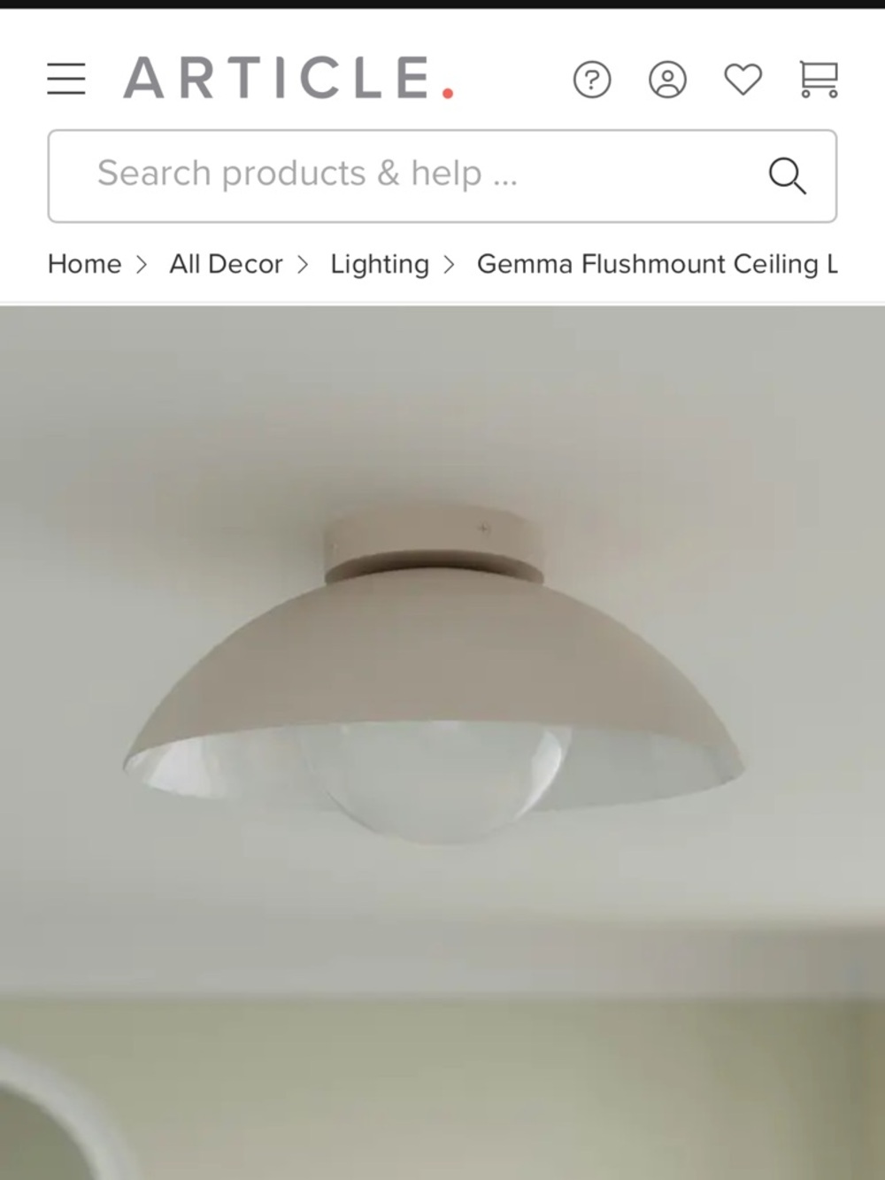 Article Cream Flushmount Dome Ceiling Light - Picture 9 of 10